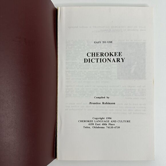 Easy Use Cherokee Tsa La Gi Dictionary Prentice Robinson 1996 Language Culture - Picture 5 of 10